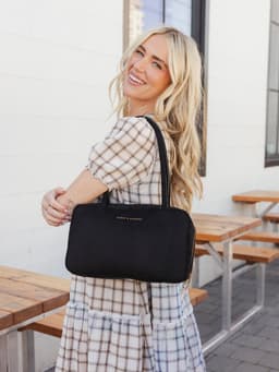 The Darling Satchel Black Suede — view 2