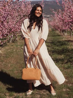 The Darling Satchel Cognac Suede — view 4