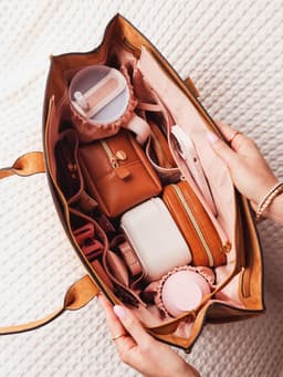 The Meadow Tote Cognac Suede — view 5